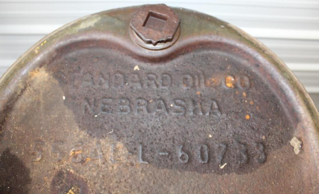 Standard Oil of Nebraska Embossed 55 Gallon Metal Oil Drum (1 of 3)
