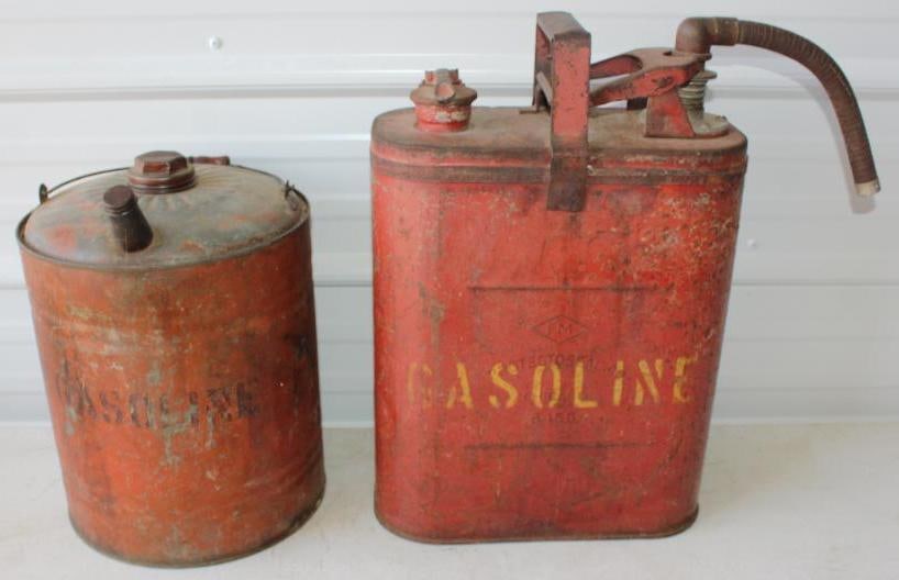 Group of 2 Early Gasoline 5 Gallon Cans (1 of 5)
