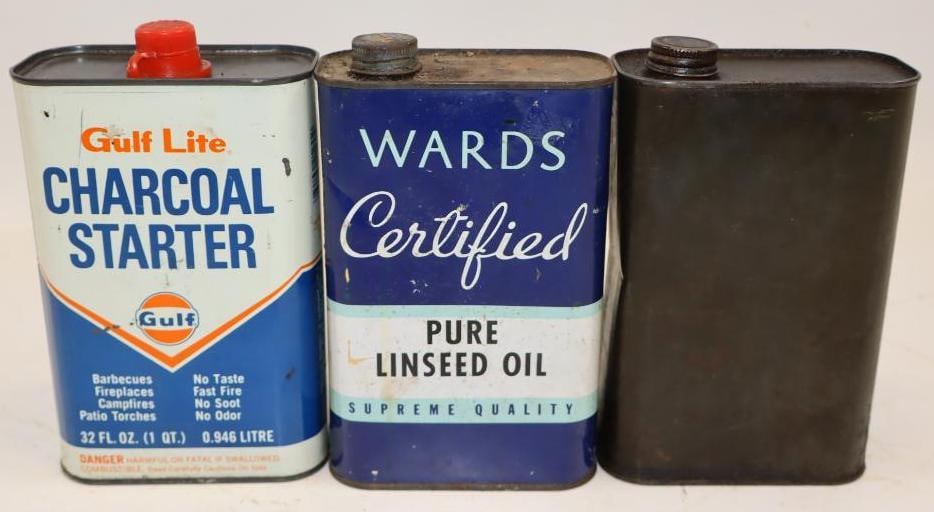 Group of 3 Gulf and Wards Liter Fluid and Linseed Oil (1 of 2)