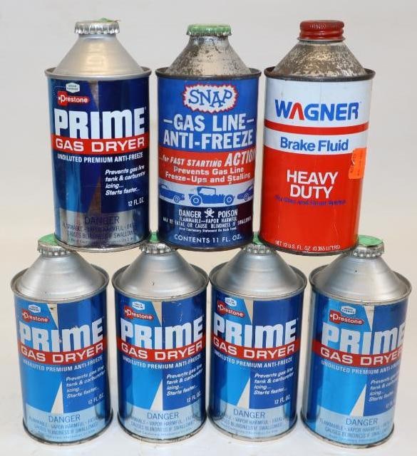 Group of 7 Gas line, Anti-Freeze and Dryer Oil Cans (1 of 4)