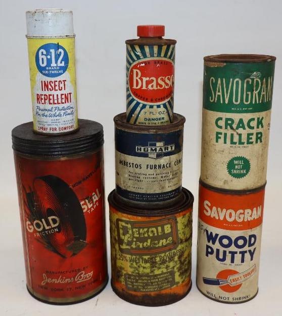 Group of 7 Household Product Advertising Cans (1 of 4)