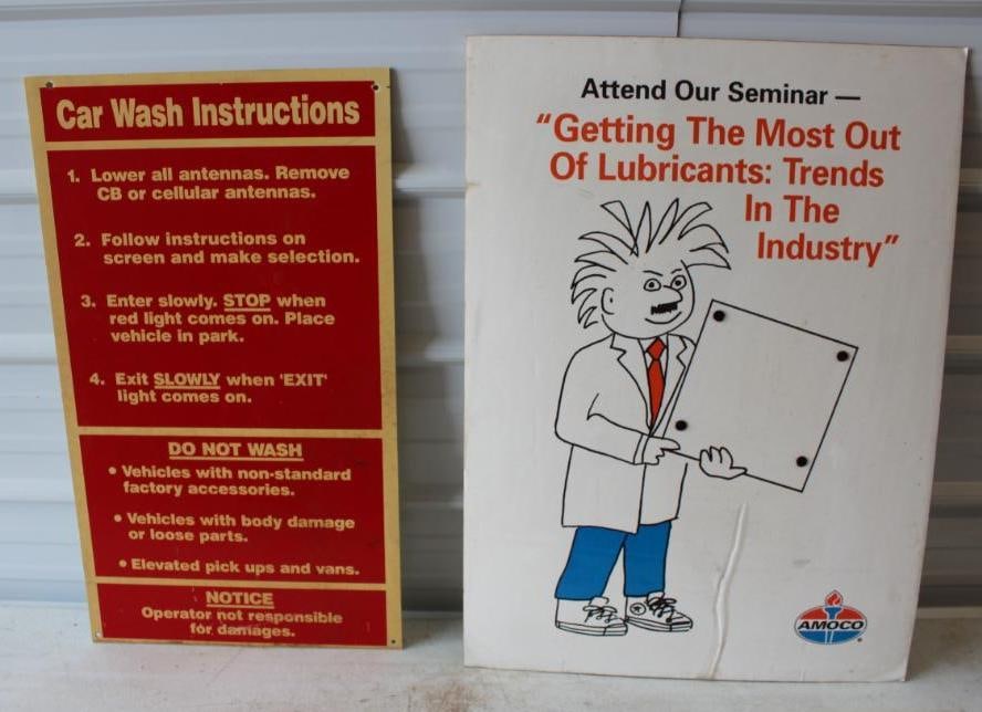 Group of 2 Amoco Gas Station Poster and Car Wash Sign (1 of 4)
