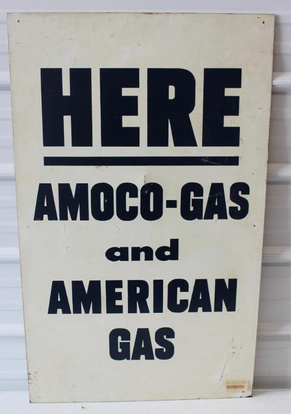 DST Here Amoco & American Gas Advertising Gas Station Sign (1 of 6)