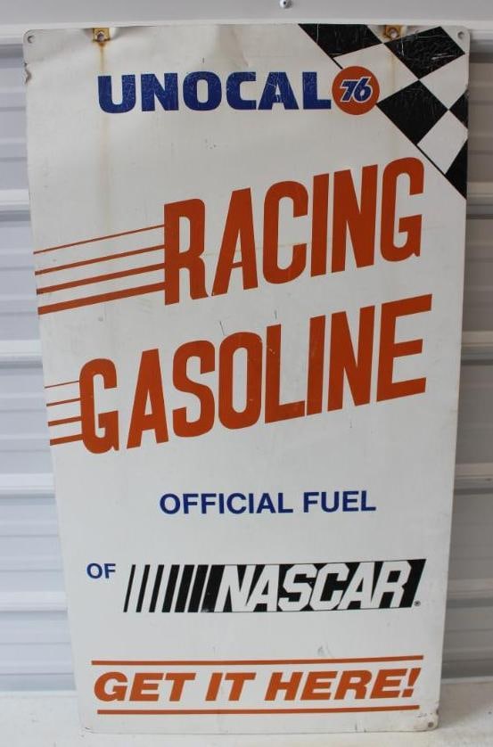Double Sided Aluminum Unocal 76 Racing Gasoline Nascar Advertising Sign (1 of 6)