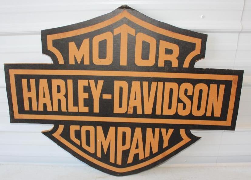 Harley-Davidson Motor Company Die Cut Cardboard Advertising Sign: 38x29