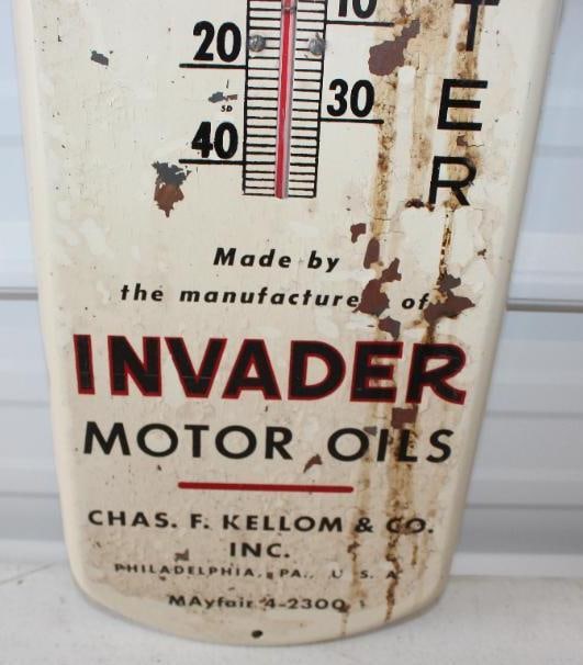 Invader Motor Oils Advertising Thermometer - 6