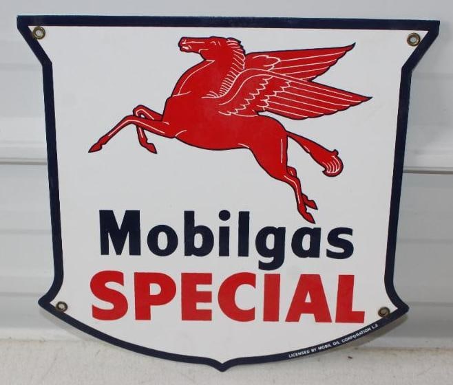 Mobil Gas Special SSP Reproduction Porcelain Gas Sign (1 of 3)