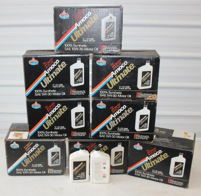 Group of 96 Amoco Ultimate Empty Plastic Qt Oil Bottles in Original Boxes (1 of 4)