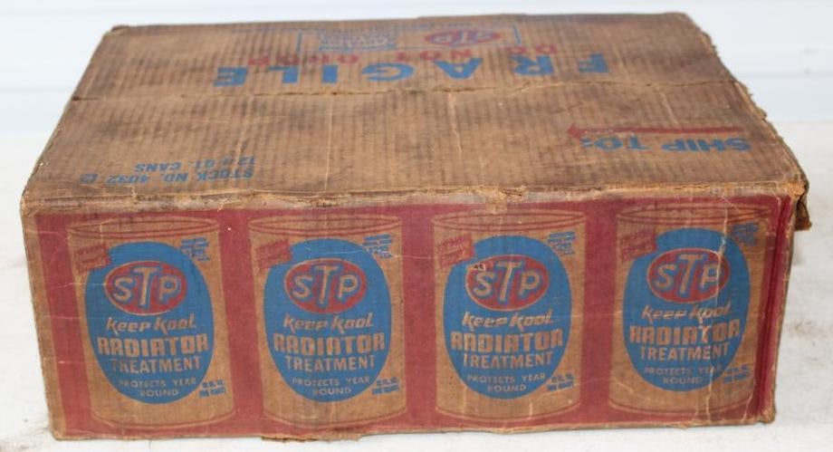 Group of 12 STP 1 Quart Metal Keep Kool Radiator Treatment Cans in Unopened Case (1 of 4)