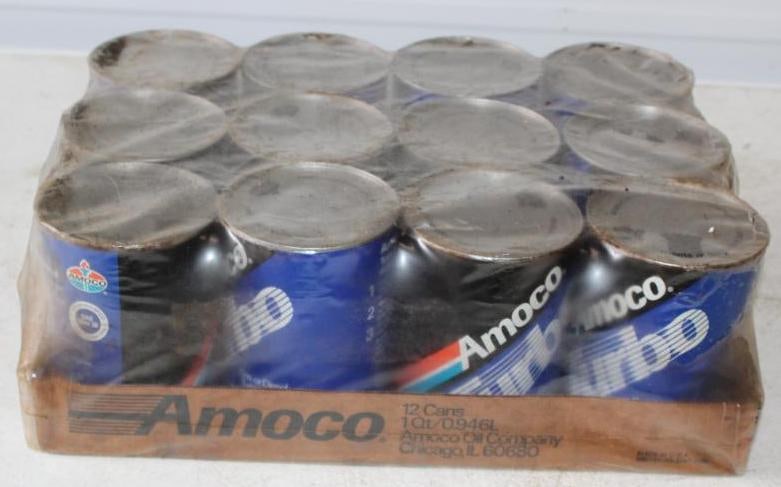 Case of 12 Amoco Turbo 1 Quart Composite Oil Cans in Unopened Case (1 of 4)