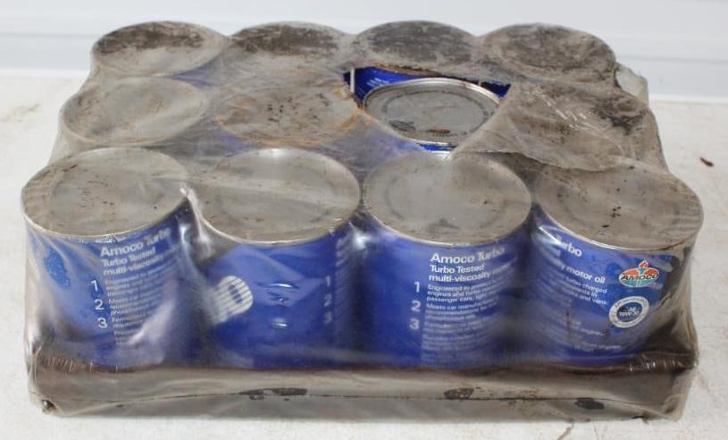 Case of 12 Amoco Turbo 1 Quart Composite Oil Cans (1 of 4)