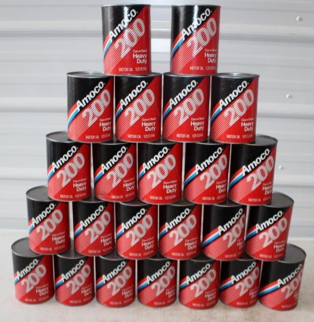 Case of 24 - 1 Quart Amoco 200 HD Composite Oil Cans (1 of 4)