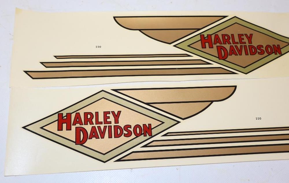 Pair Of 1934-1935 Harley-Davidson Motorcycle Gas Tank Decal Emblems - 2