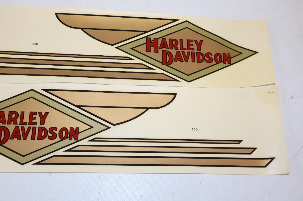 Pair Of 1934-1935 Harley-Davidson Motorcycle Gas Tank Decal Emblems - 3