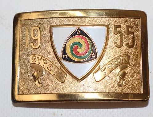 1955 American Motorcycle Association Gypsy Tour Belt Buckle: 2.25x1.75