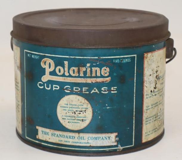 Standard Oil of Ohio Polarine 5lb Grease Can With Car Graphics (1 of 4)