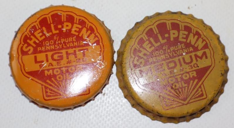 Group of 2 Shell Penn Quart Oil Bottle Lids (1 of 2)