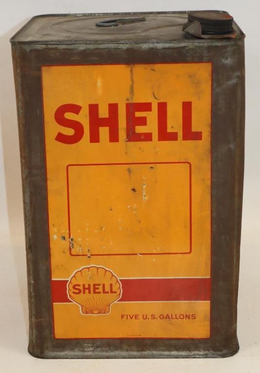 Shell Square 5 Gallon Spring Oil Can - 2