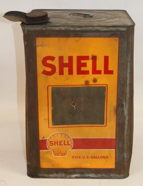Shell Square 5 Gallon Spring Oil Can - 3