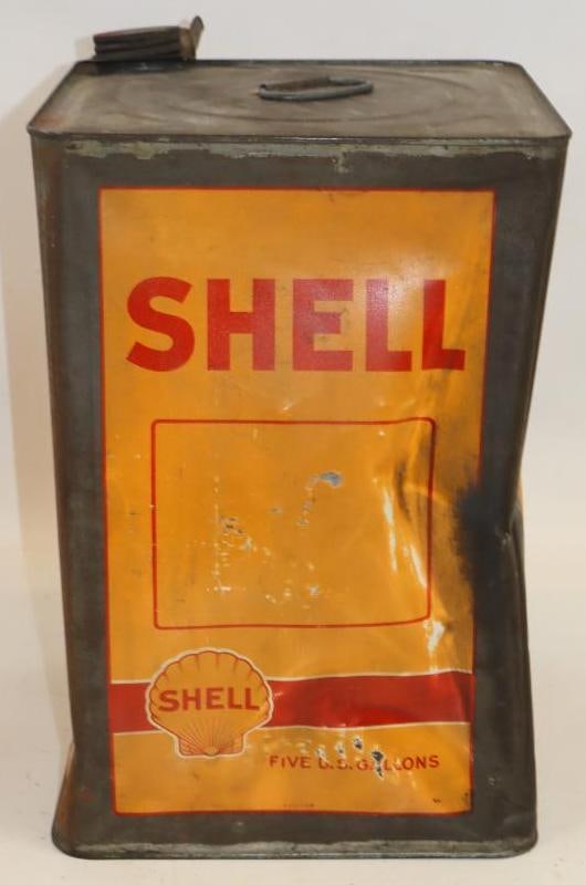 Shell Square 5 Gallon Spring Oil Can - 4