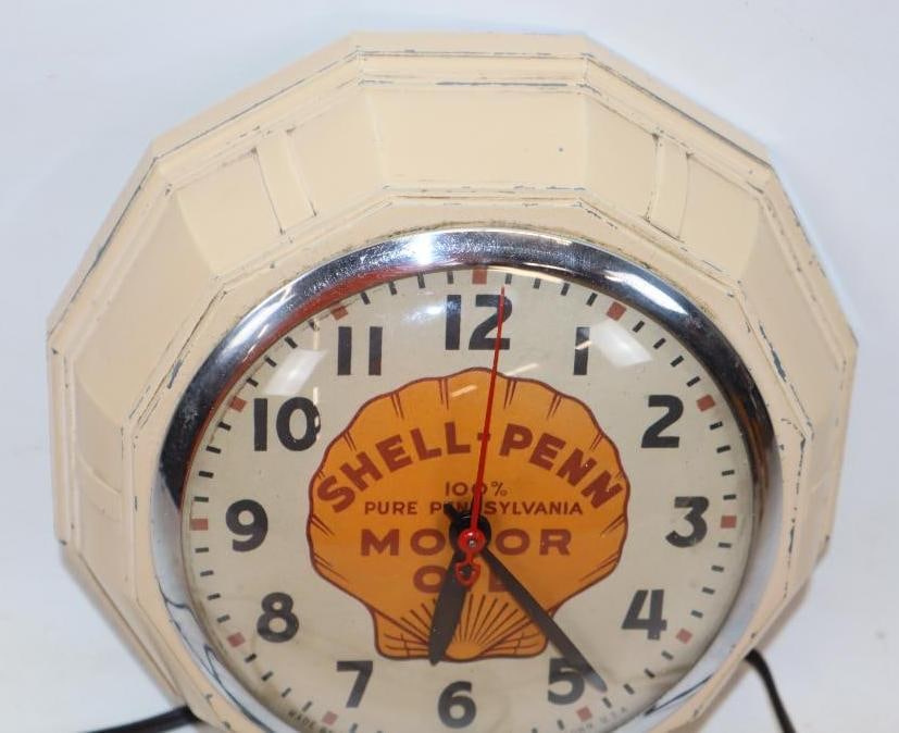 Shell-Penn Motoroil Advertising Ingram Clock - 2