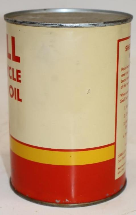 Shell 1 Cycle 1 Quart Metal Oil Can - 2