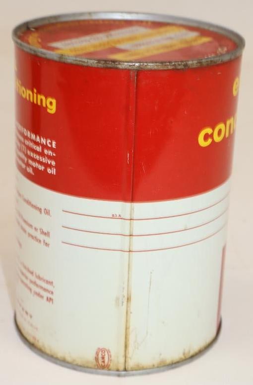Shell Engine Conditioning Oil 1 Quart Metal Oil Can - 4