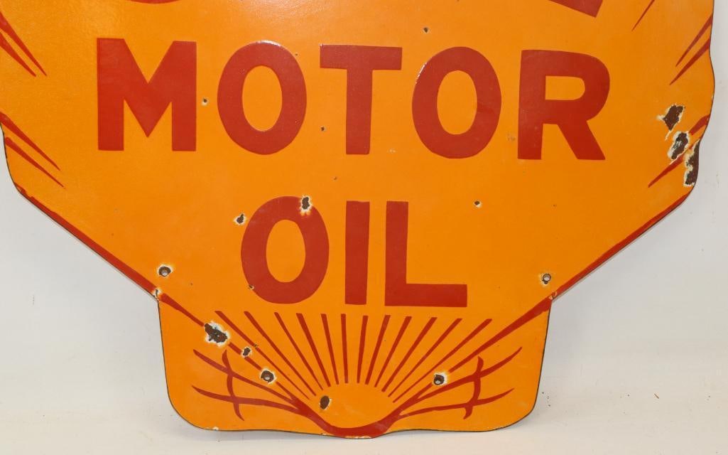 Clamshell Shaped DSP Shell Motoroil Reproduction Advertising Sign - 4