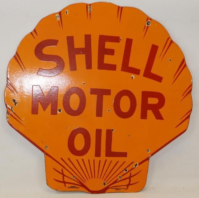 Clamshell Shaped DSP Shell Motoroil Reproduction Advertising Sign - 5
