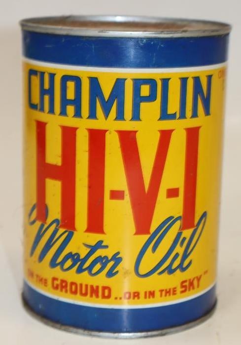 Champlin Hi-V-I 1 Quart Metal Oil Can: 32 oz empty