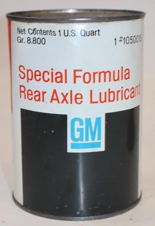 GM Rear Axel 1 Quart Metal Oil Can: 32 oz empty