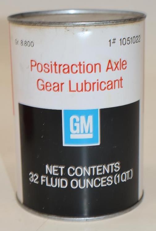GM Positraction 1 Quart Metal Oil Can: 32 oz empty