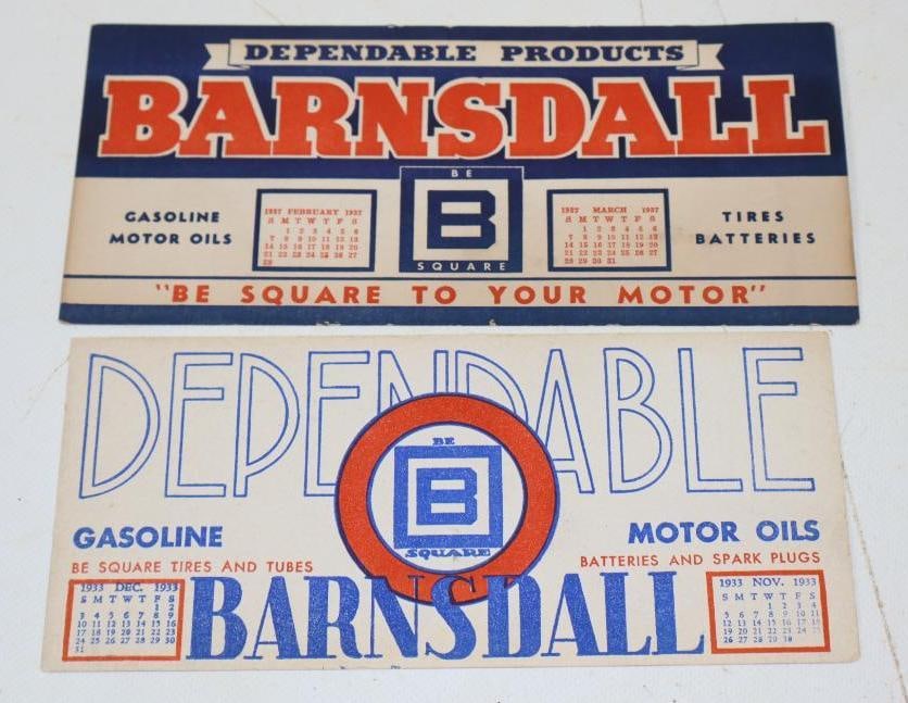 Group of 2 Different Barnsdall Be Square 1933 & 1937 Ink Blotters: largest 8.75" x 4"