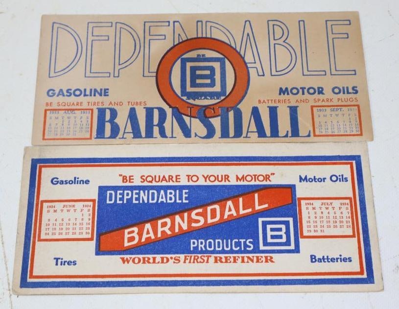 Group of 2 Different Barnsdall Be Square 1933 & 1934 Ink Blotters: 8.25" x 4" each