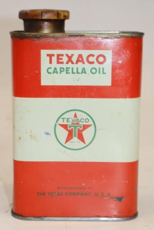 Texaco Capella 1/4 Gallon Oil Can: 32 oz full