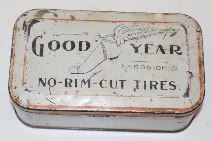 Goodyear No-Rim-Cut Tires Tin with Early Open Toe Winged Foot Logo (1 of 3)