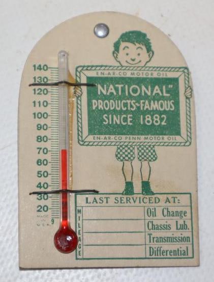 National Refining Company Oil Change Reminder Tag with Thermometer (1 of 2)