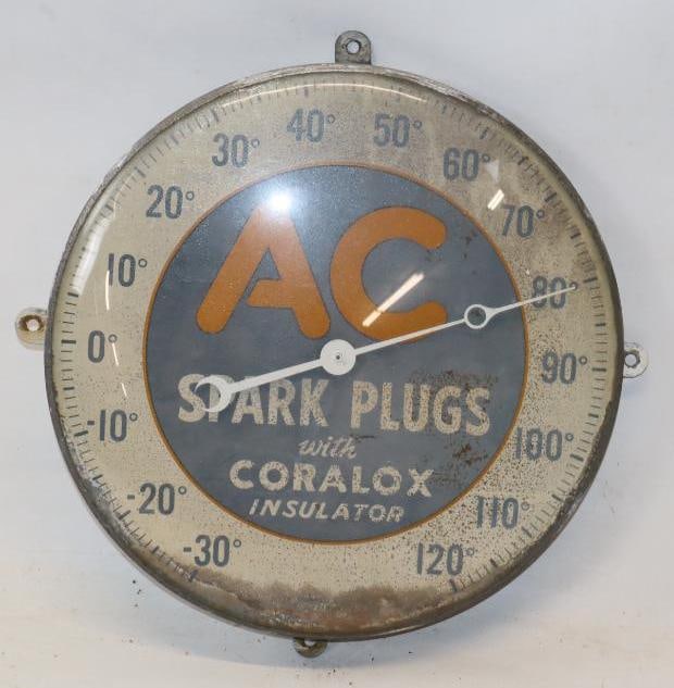 AC Spark Plug with Coralox Glass Advertising Thermometer (1 of 4)