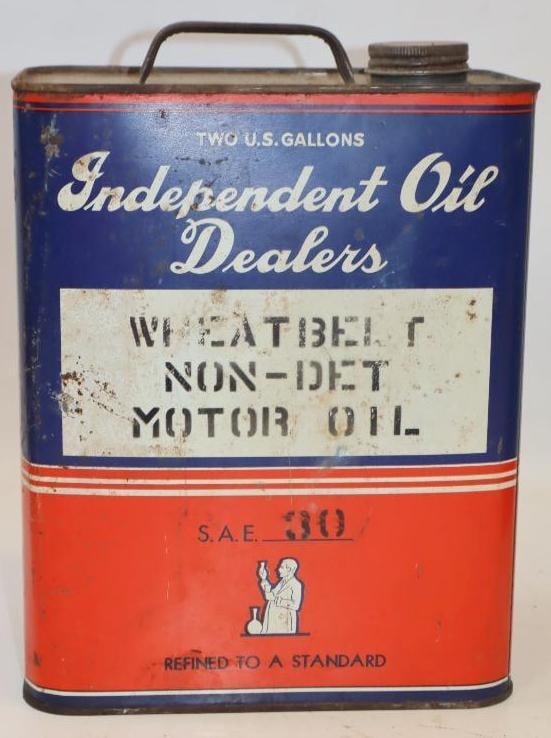 Wheat Belt ND 2 Gallon Oil Can: 8.5" x 5.5" x 11" empty