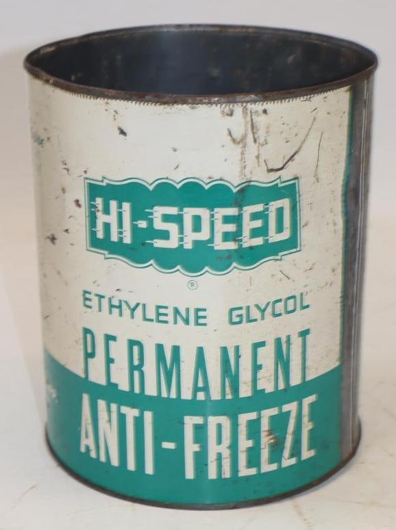 Hi-Speed 1 Gallon Antifreeze Oil Can: 6.5" x 6.5" x 7.75" missing top lid