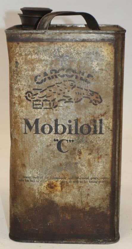 Vacuum Oil Gargoyle Mobiloil ( C ) 1 Gallon Square Oil Can (1 of 4)