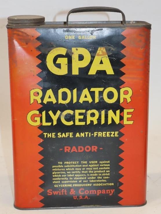 GPA Radiator Glycerine Slim 1 Gallon Oil Can: 3" x 8" x 11"