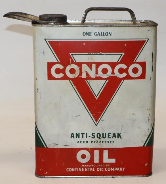Conoco Germ Processed Slim 1 Gallon Oil Can: 3" x 8" x 11"
