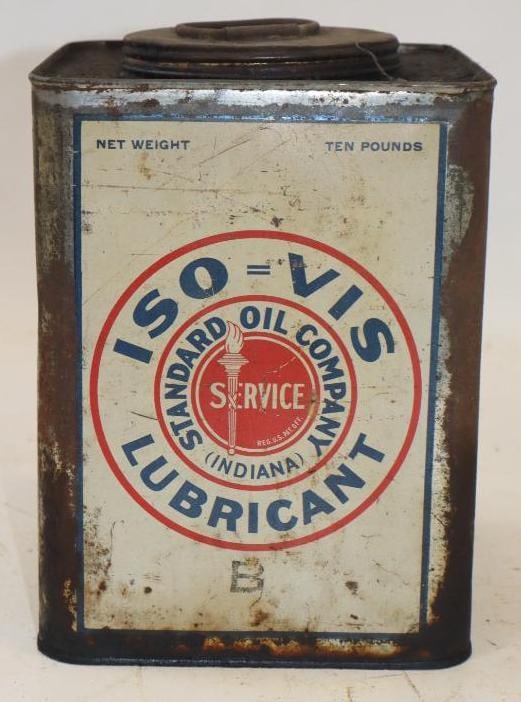 Standard Oil Iso-Vis 10 lb Grease Can: 6.5" x 6.5" x 8.5"