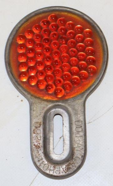 Red Glass Reflective License Plate Topper: 3" x 5"