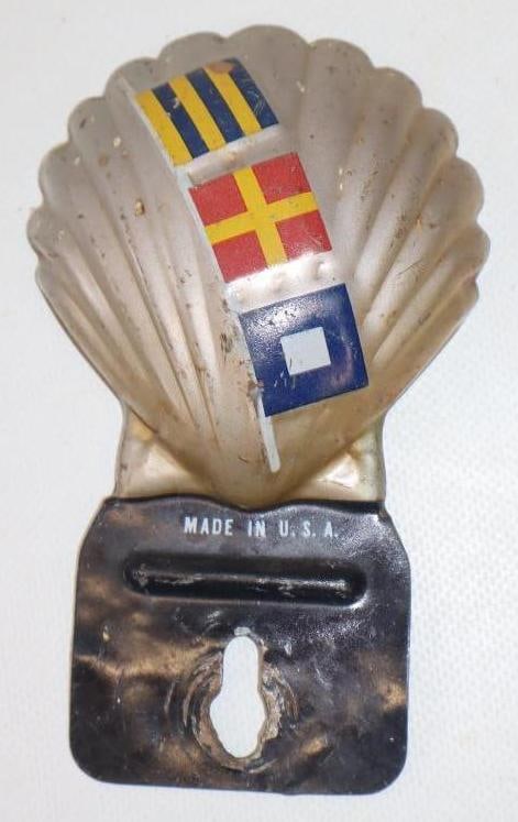 Embossed Shell Advertising License Plate Topper: 3" x 5.25"