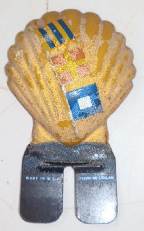 Embossed Shell Advertising License Plate Topper: 3" x 5.25"