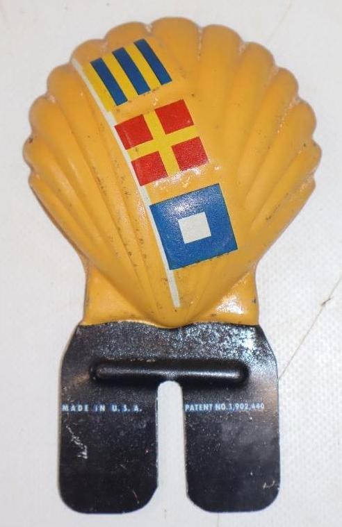 Embossed Shell Advertising License Plate Topper: 3" x 5.25"