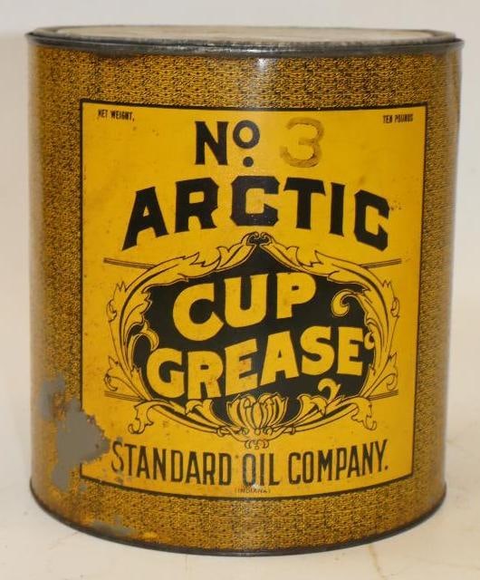 Standard Oil Co. Arctic Cup Grease 10 lb Can: 7.5" x 7.5" x 8" empty