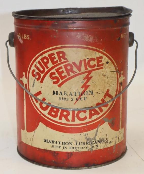 Marathon Lubrication Best in the Long Run 10 lb Grease Can: 7.25" x 7.25" x 9" has some contents